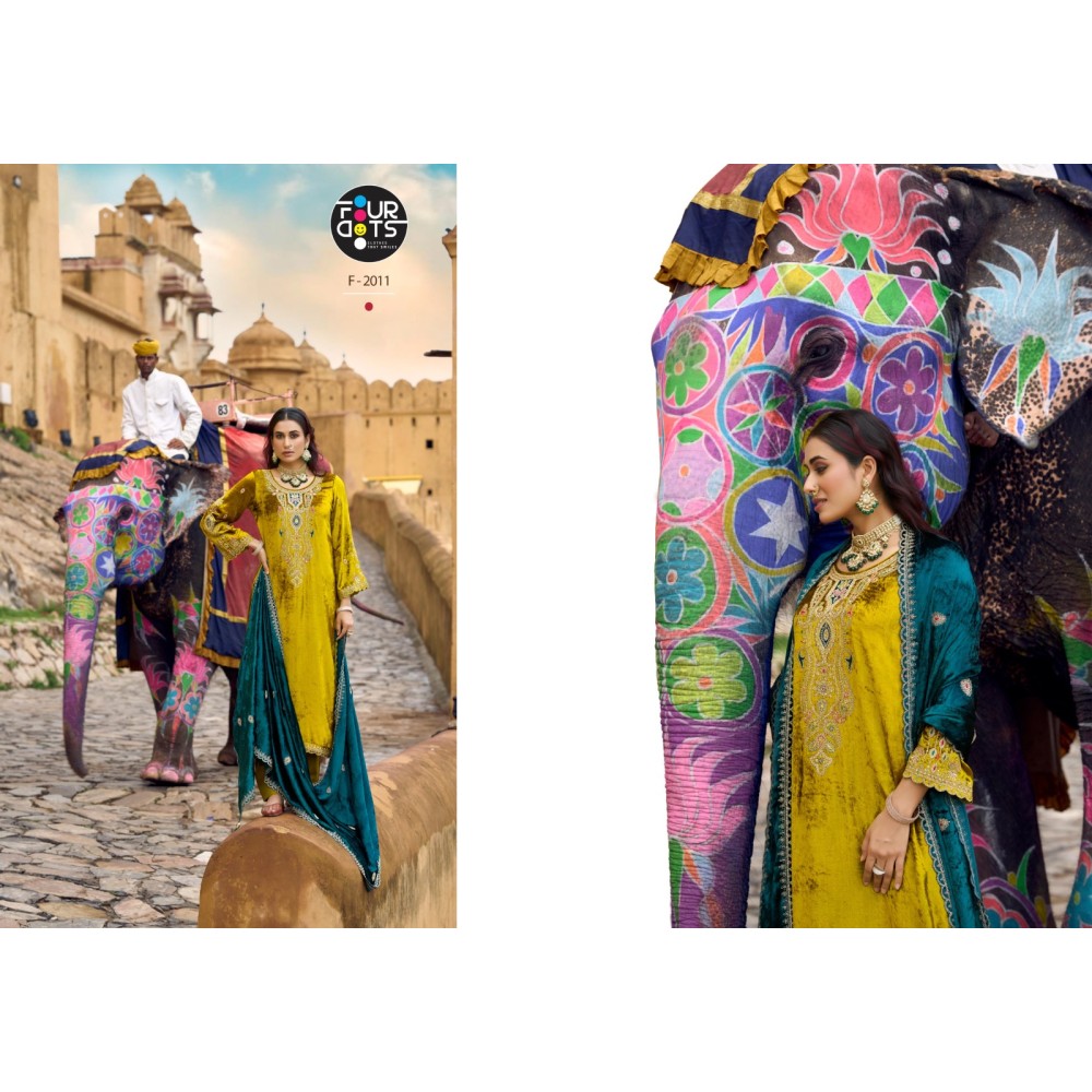 ELEGANCE MAKHMAL VELVET FOURDOTS (winter Collection)