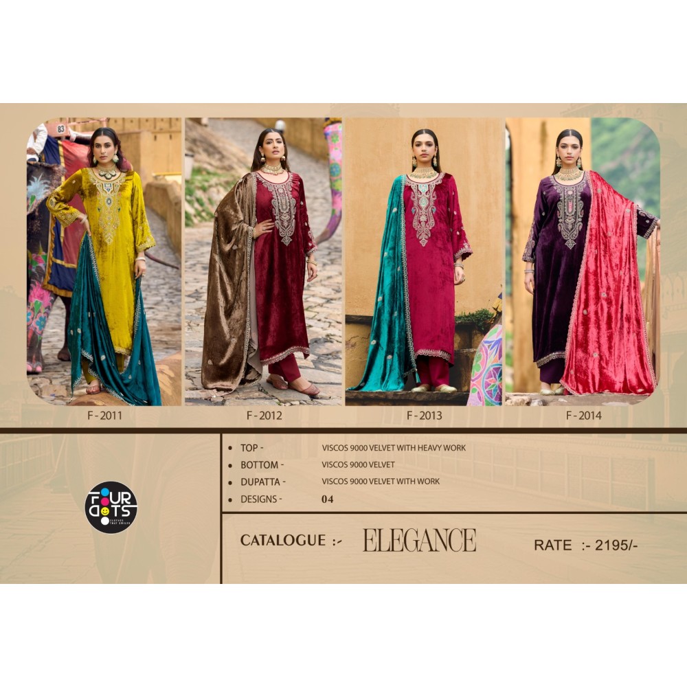 ELEGANCE MAKHMAL VELVET FOURDOTS (winter Collection)