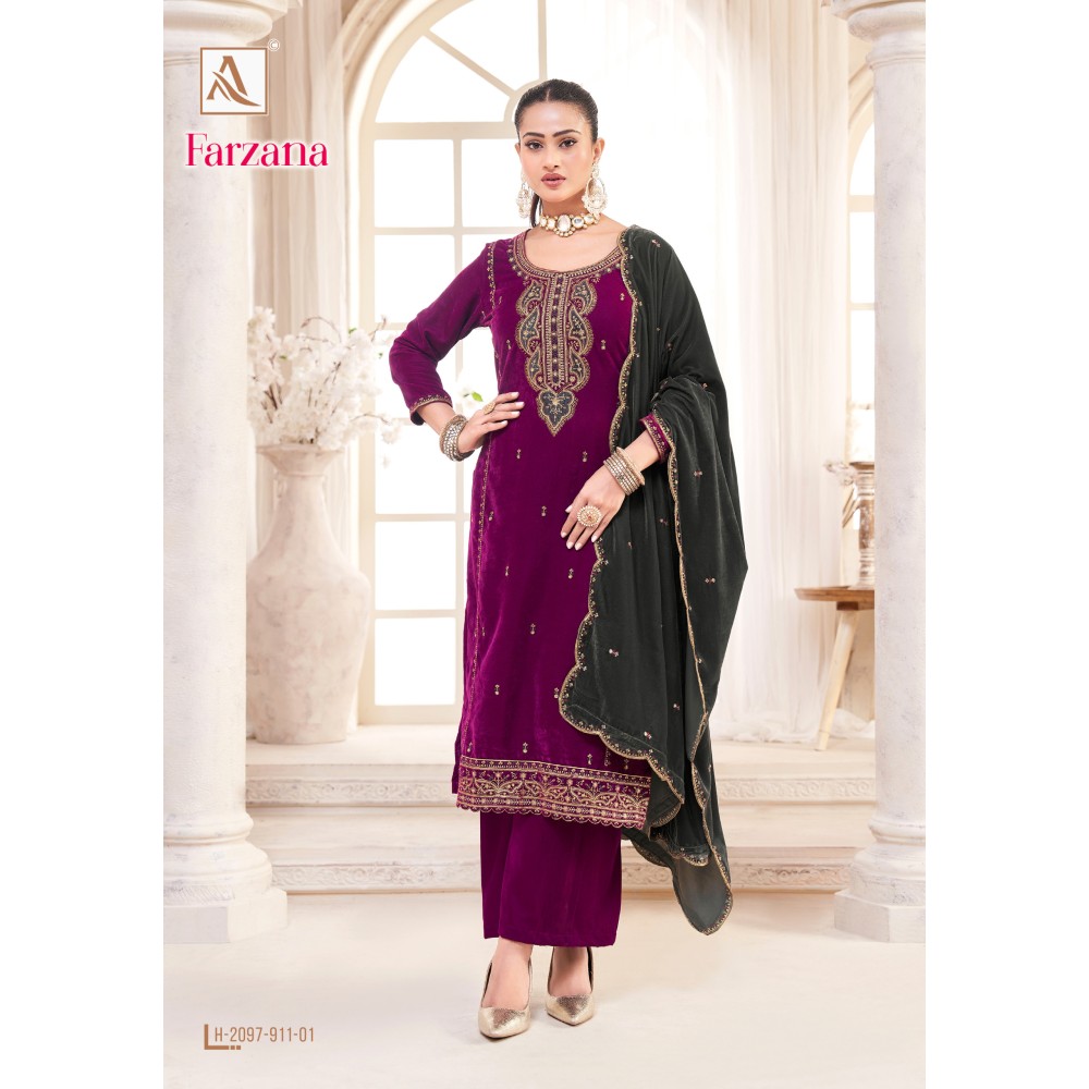 FARZANA VELVET ALOK SUITS (Winter Collection)