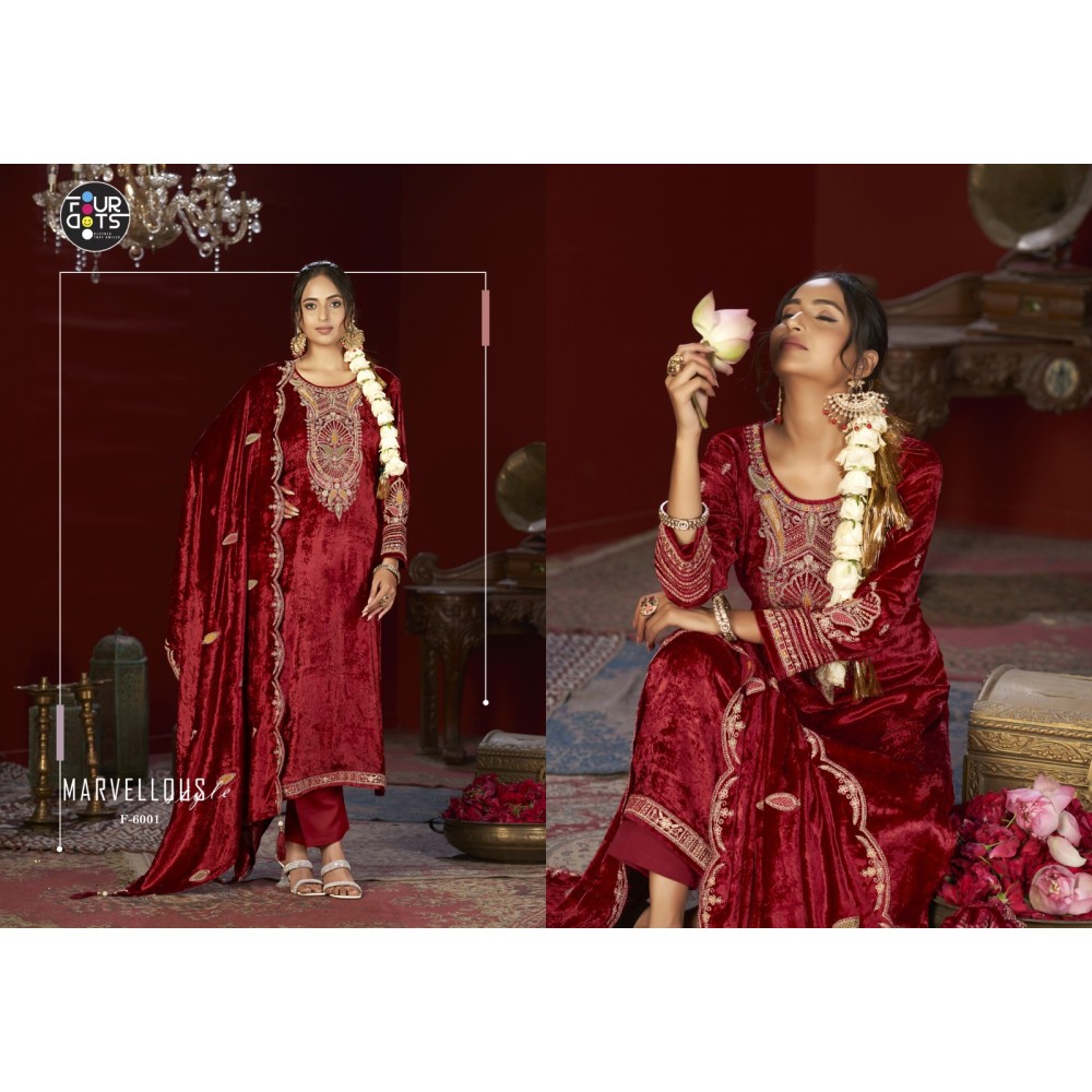 FESTIVAL MAKHMAL VELVET FOURDOTS (winter Collection)