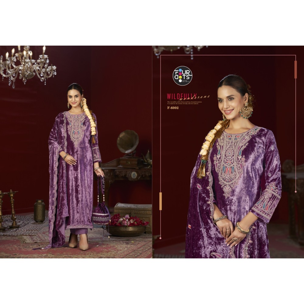 FESTIVAL MAKHMAL VELVET FOURDOTS (winter Collection)