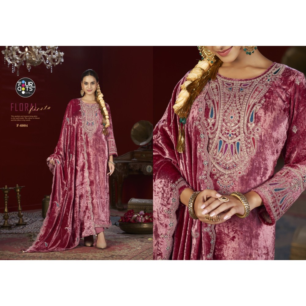 FESTIVAL MAKHMAL VELVET FOURDOTS (winter Collection)