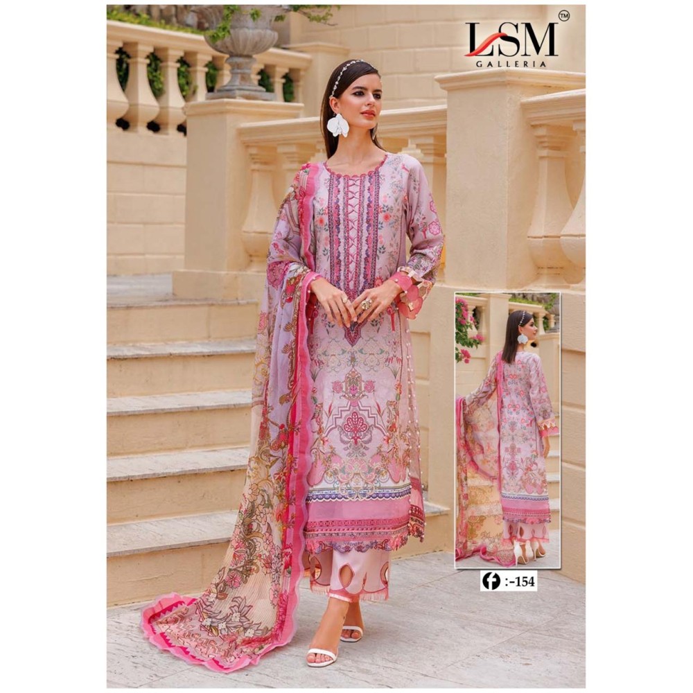 FIRDOUS QUEEN EXCLUSIVE HEAVY LAWN VOL 15 LSM (Cotton Dupatta)