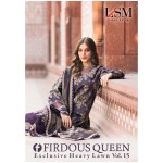 FIRDOUS QUEEN EXCLUSIVE HEAVY LAWN VOL 15 LSM (Cotton Dupatta)