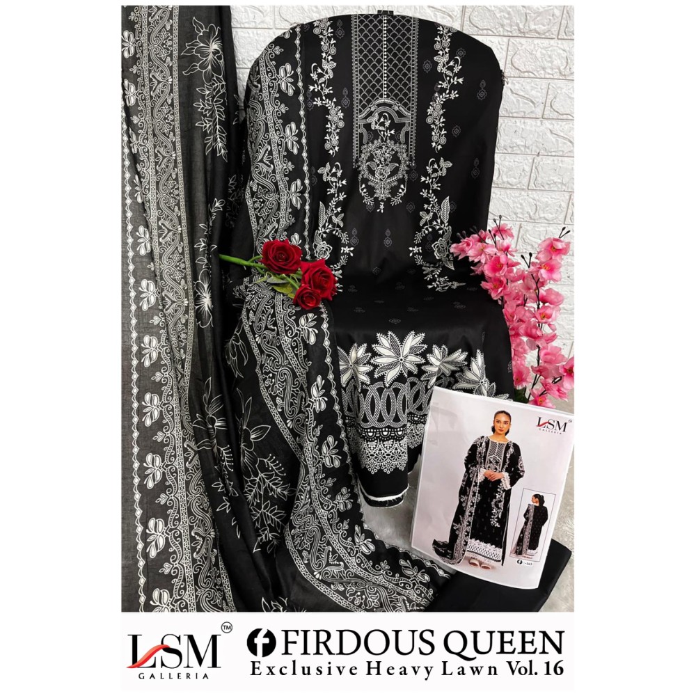 FIRDOUS QUEEN EXCLUSIVE HEAVY LAWN VOL 16 LSM (Cotton Dupatta)