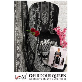 FIRDOUS QUEEN EXCLUSIVE HEAVY LAWN VOL 16 LSM (Cotton Dupatta)