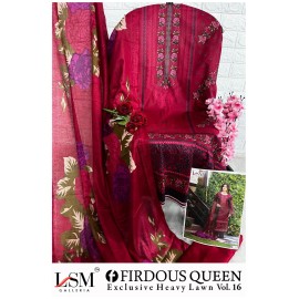 FIRDOUS QUEEN EXCLUSIVE HEAVY LAWN VOL 16 LSM (Cotton Dupatta)