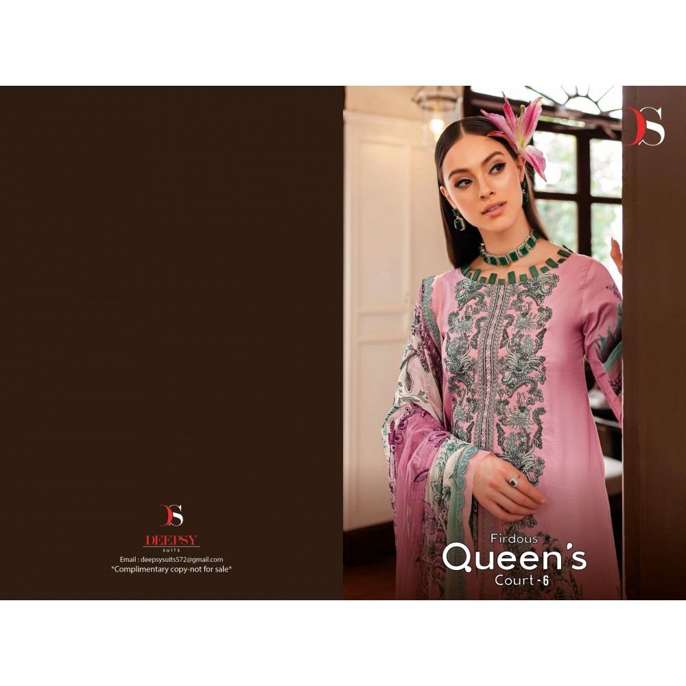 FIRDOUS QUEENS COURT 6 BY DEEPSY (Cotton Dupatta)