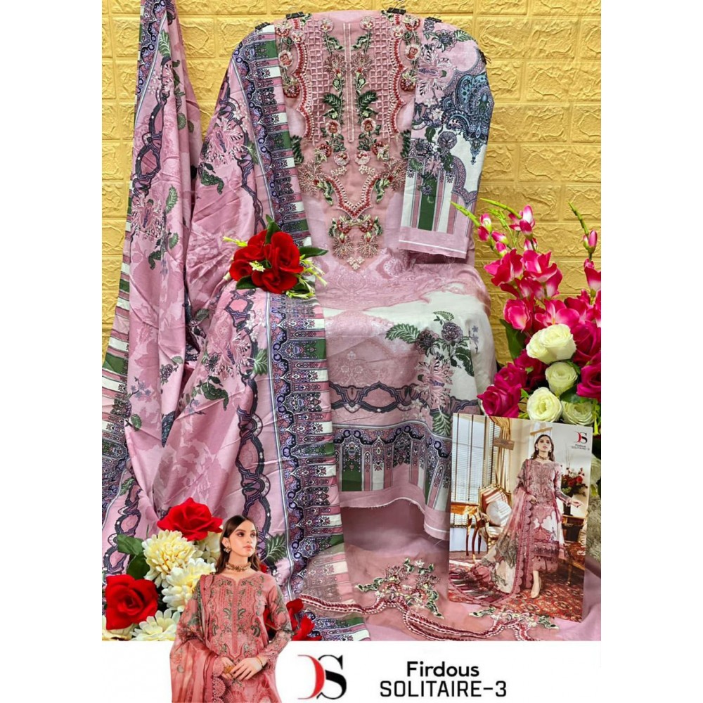 FIRDOUS SOLITAIRE 3 BY DEEPSY DESIGN 3003 AND 3007 (Cotton Dupatta)