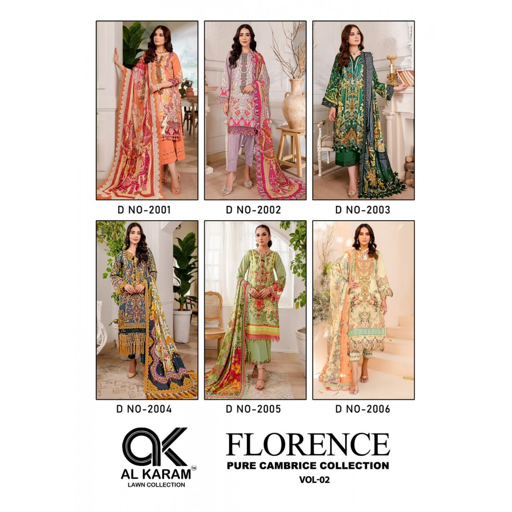 FLORENCE R VOL 2  AL KARAM  (Cotton Dupatta)