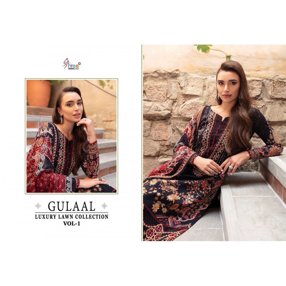 GULAAL LUXURY LAWN COLLECTION VOL 1 SHREE FABS (Cotton Dupatta)