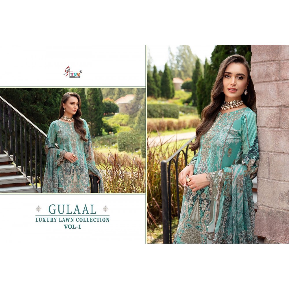 GULAAL LUXURY LAWN COLLECTION VOL 1 SHREE FABS (Cotton Dupatta)