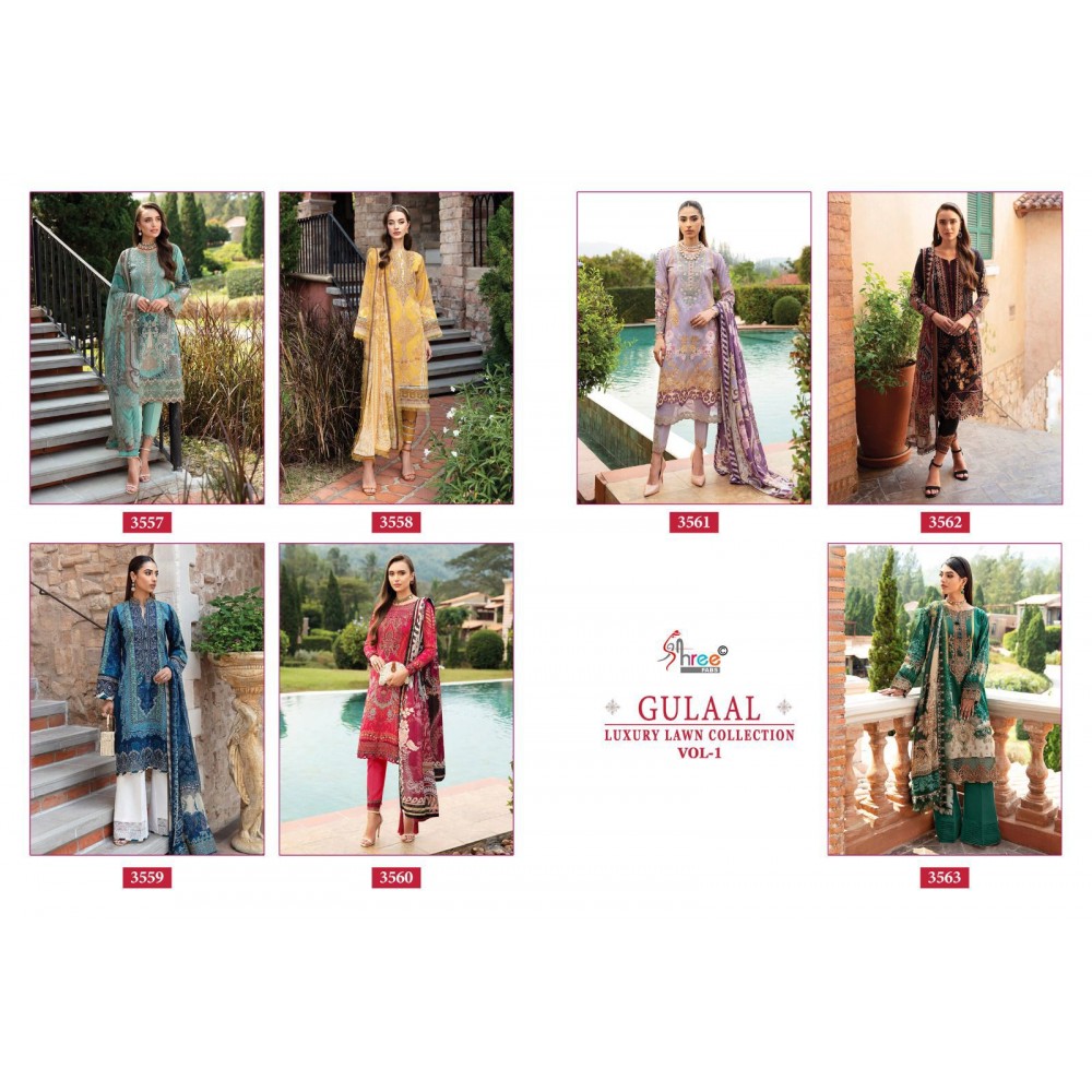 GULAAL LUXURY LAWN COLLECTION VOL 1 SHREE (Chiffon Dupatta)