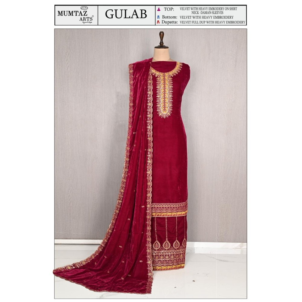 GULAB VELVET MUMTAZ ARTS (winter Collection)