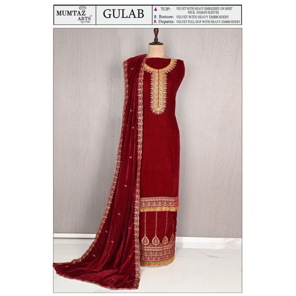 GULAB VELVET MUMTAZ ARTS (winter Collection)