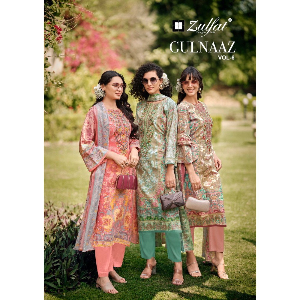 GULNAAZ VOL 6 ZULFAT  (Cotton Dupatta)