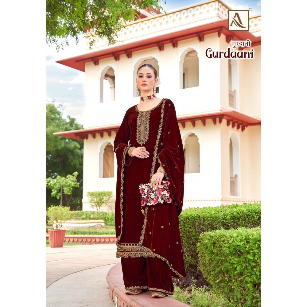 GURDAANI VELVET ALOK SUITS (Winter Collection)