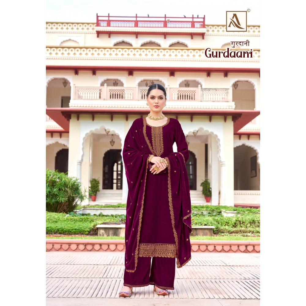 GURDAANI VELVET ALOK SUITS (Winter Collection)