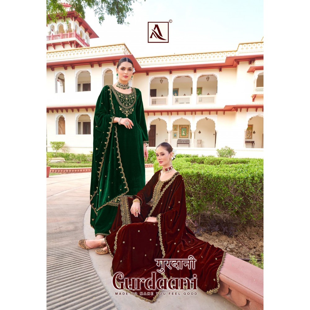 GURDAANI VELVET ALOK SUITS (Winter Collection)