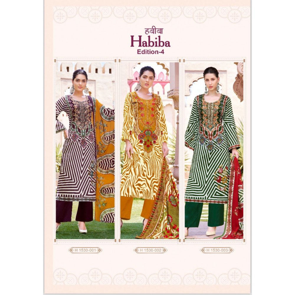 HABIBA 4 ALOK SUITS (Cotton Dupatta)