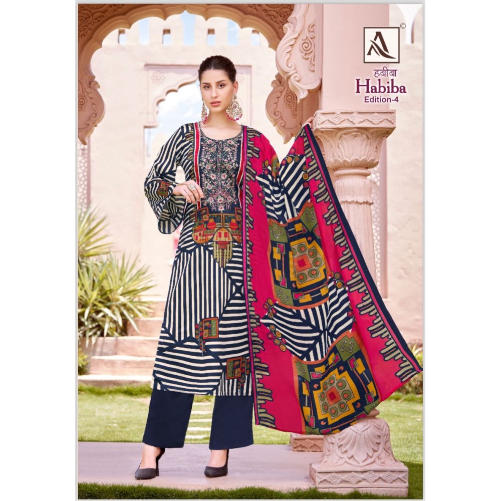 HABIBA 4 ALOK SUITS (Cotton Dupatta)