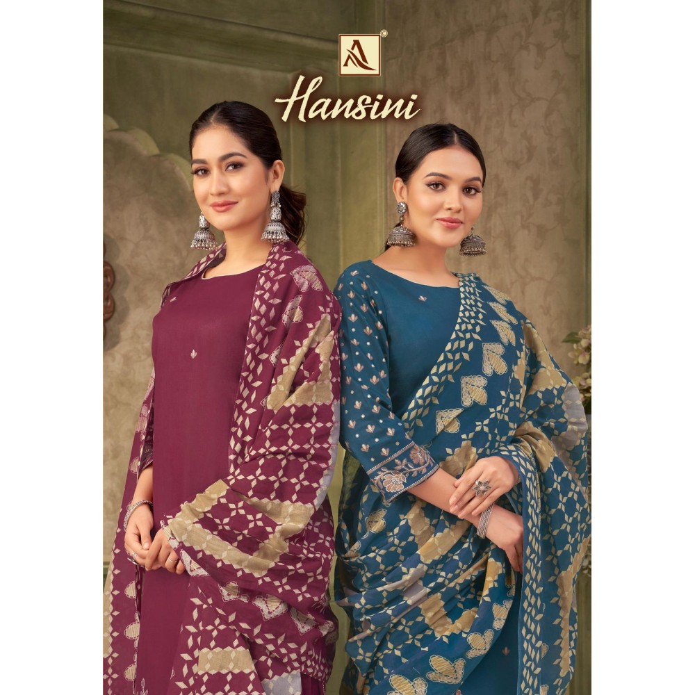 HANSINI ALOK SUITS  (Cotton Dupatta)