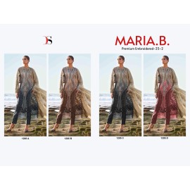 HIT DESIGN OF MARIA B PREMIUM EMBROIDERED 25-2 DEEPSY SUITS (cotton Dupatta)