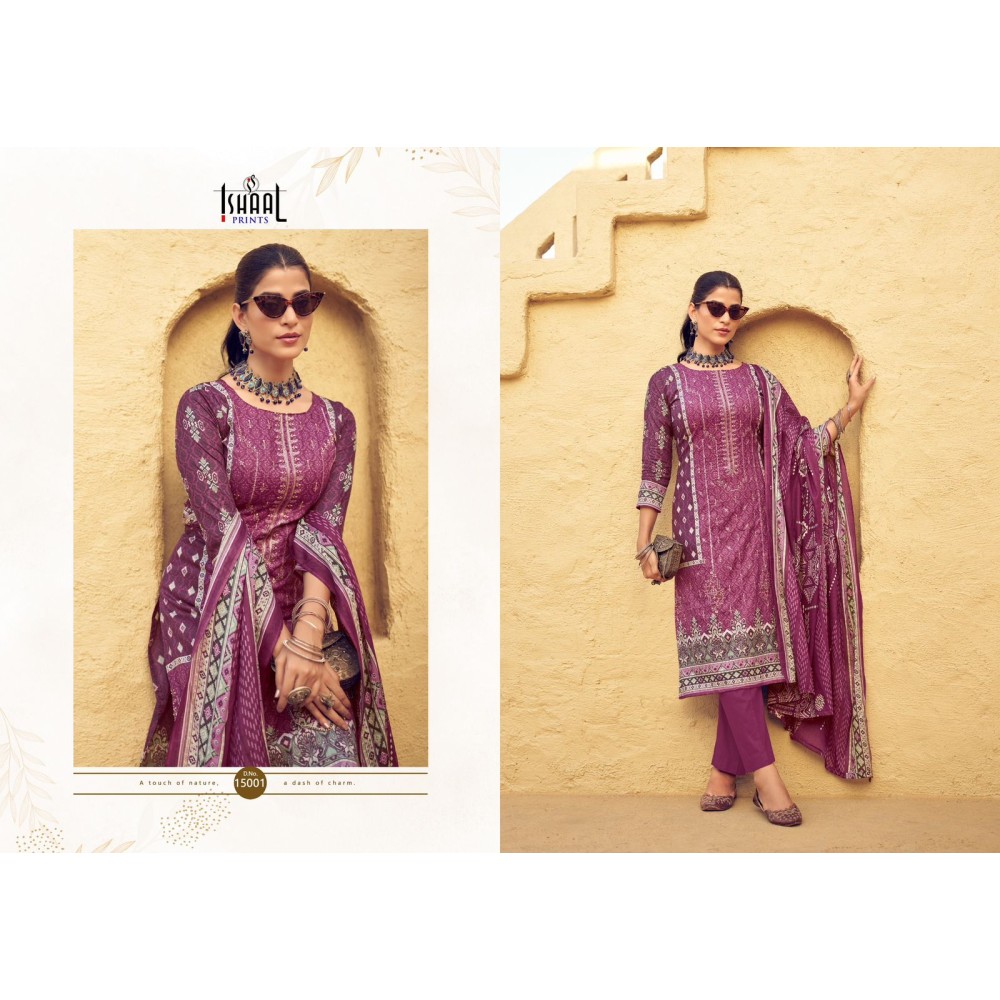ISHAAL EMBROIDERED VOL 15 (Cotton Dupatta)