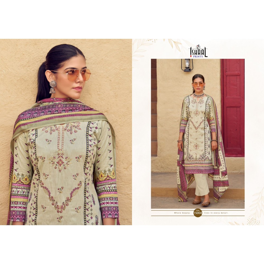 ISHAAL EMBROIDERED VOL 15 (Cotton Dupatta)