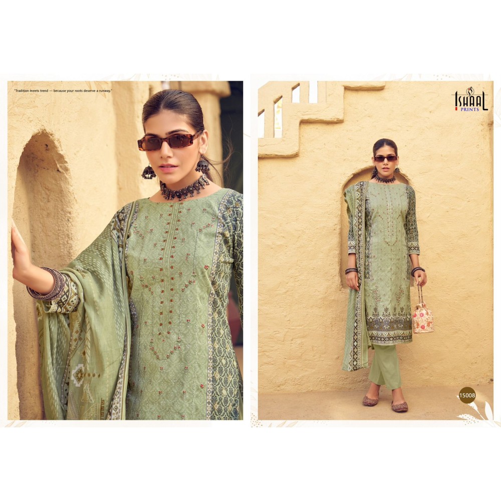 ISHAAL EMBROIDERED VOL 15 (Cotton Dupatta)