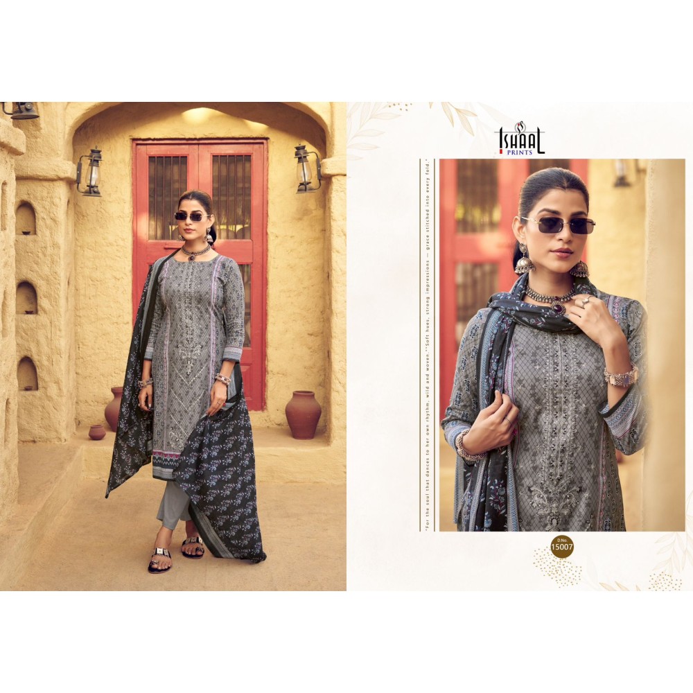 ISHAAL EMBROIDERED VOL 15 (Cotton Dupatta)