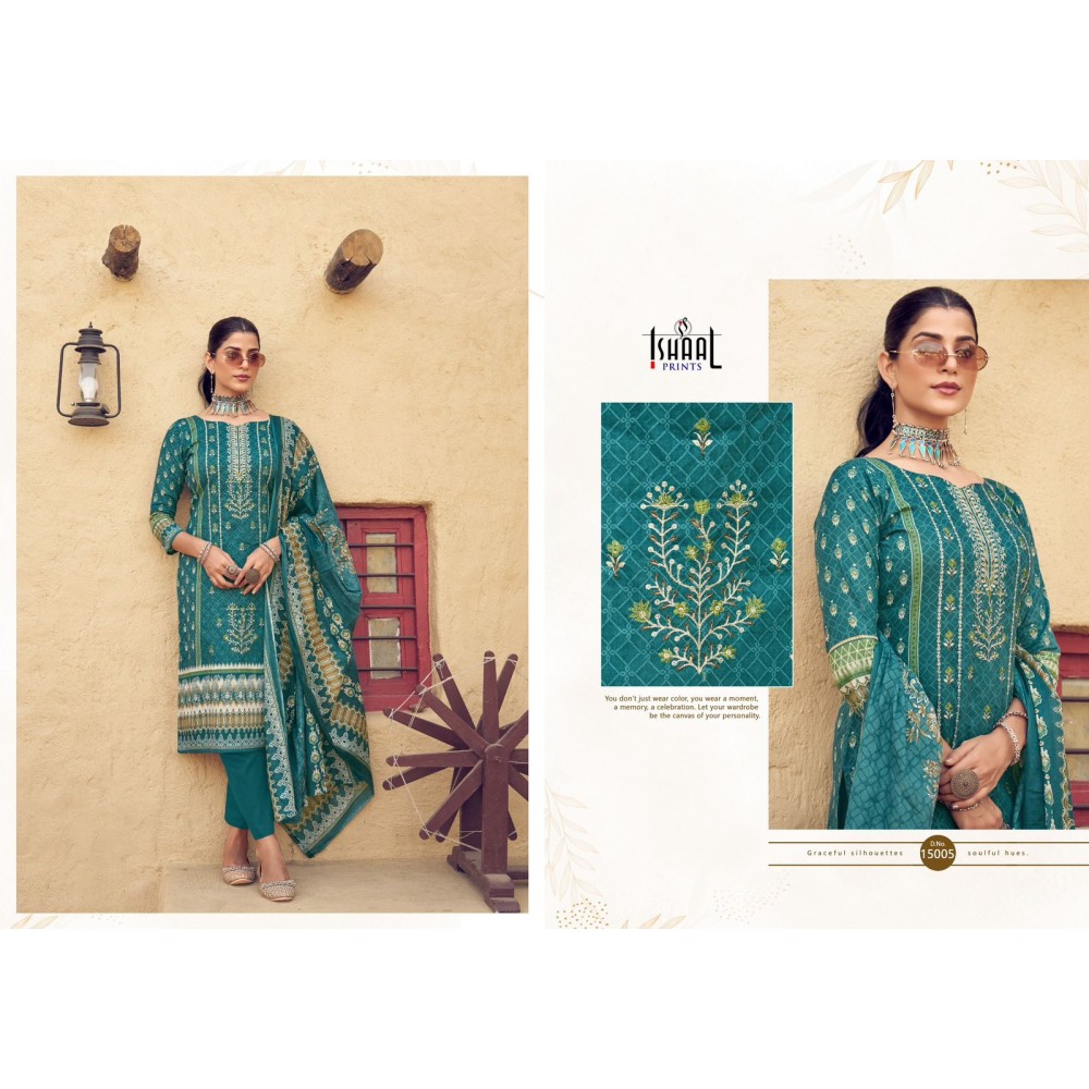 ISHAAL EMBROIDERED VOL 15 (Cotton Dupatta)