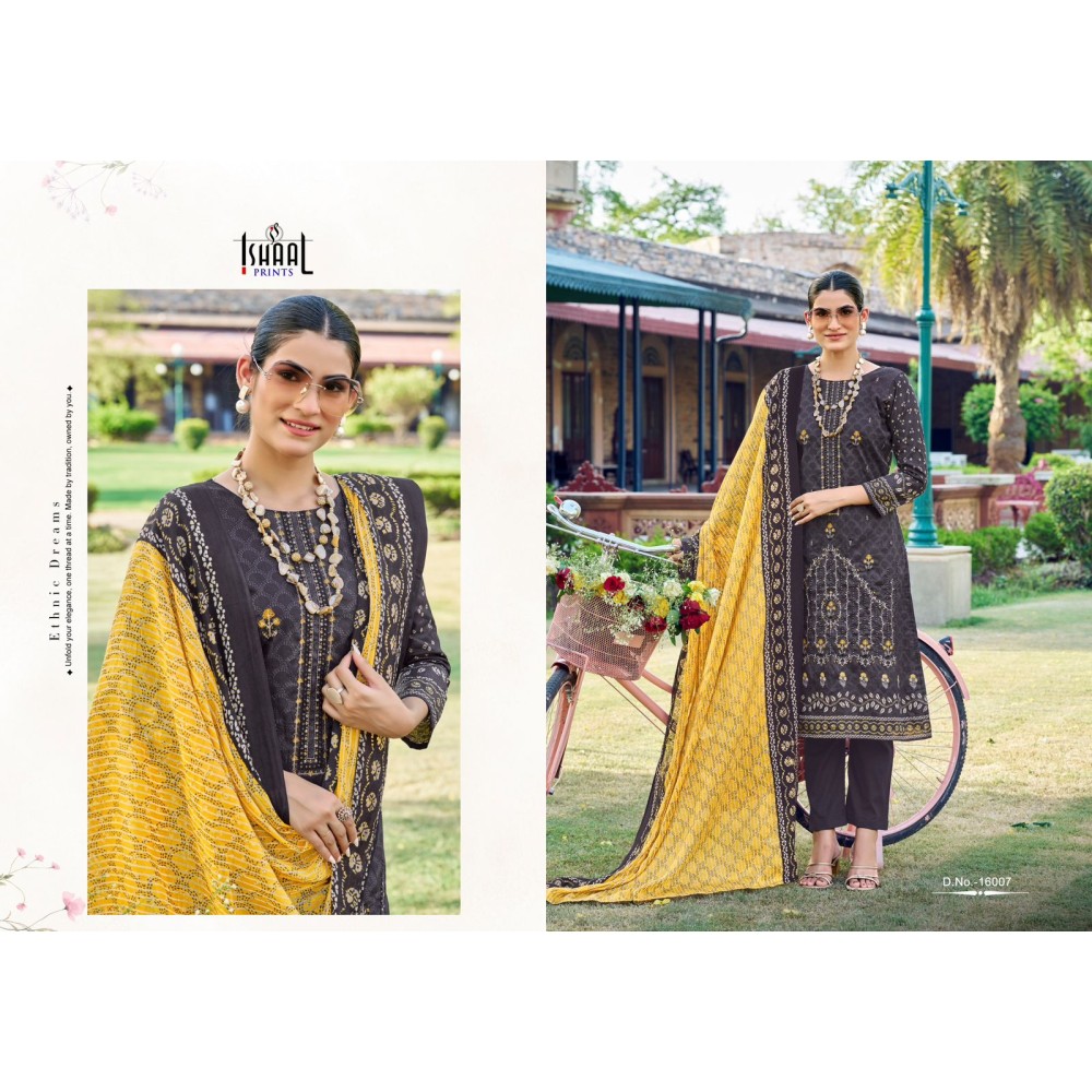 ISHAAL EMBROIDERED VOL 16 (Cotton Dupatta)