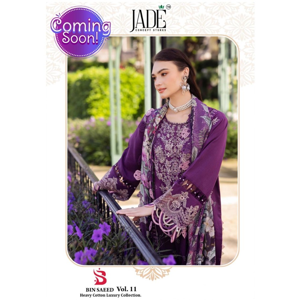 JADE BIN SAEED HEAVY LUXURY VOL 11 (Cotton Dupatta)