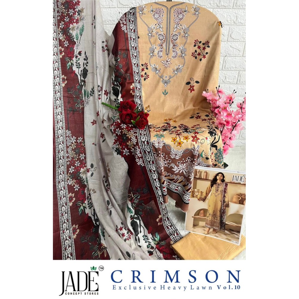 JADE CRIMSON EXCLUSIVE HEAVY LAWN COLLECTION VOL 20 (Cotton Dupatta)