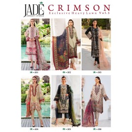 JADE CRIMSON EXCLUSIVE HEAVY LAWN COLLECTION VOL 5 (Cotton Dupatta)