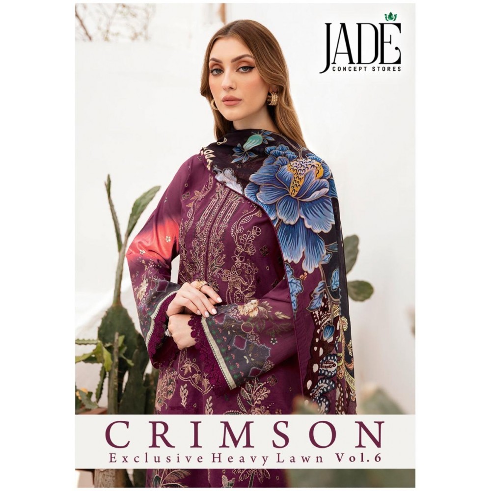 JADE CRIMSON EXCLUSIVE HEAVY LAWN COLLECTION VOL 6 (Cotton Dupatta)