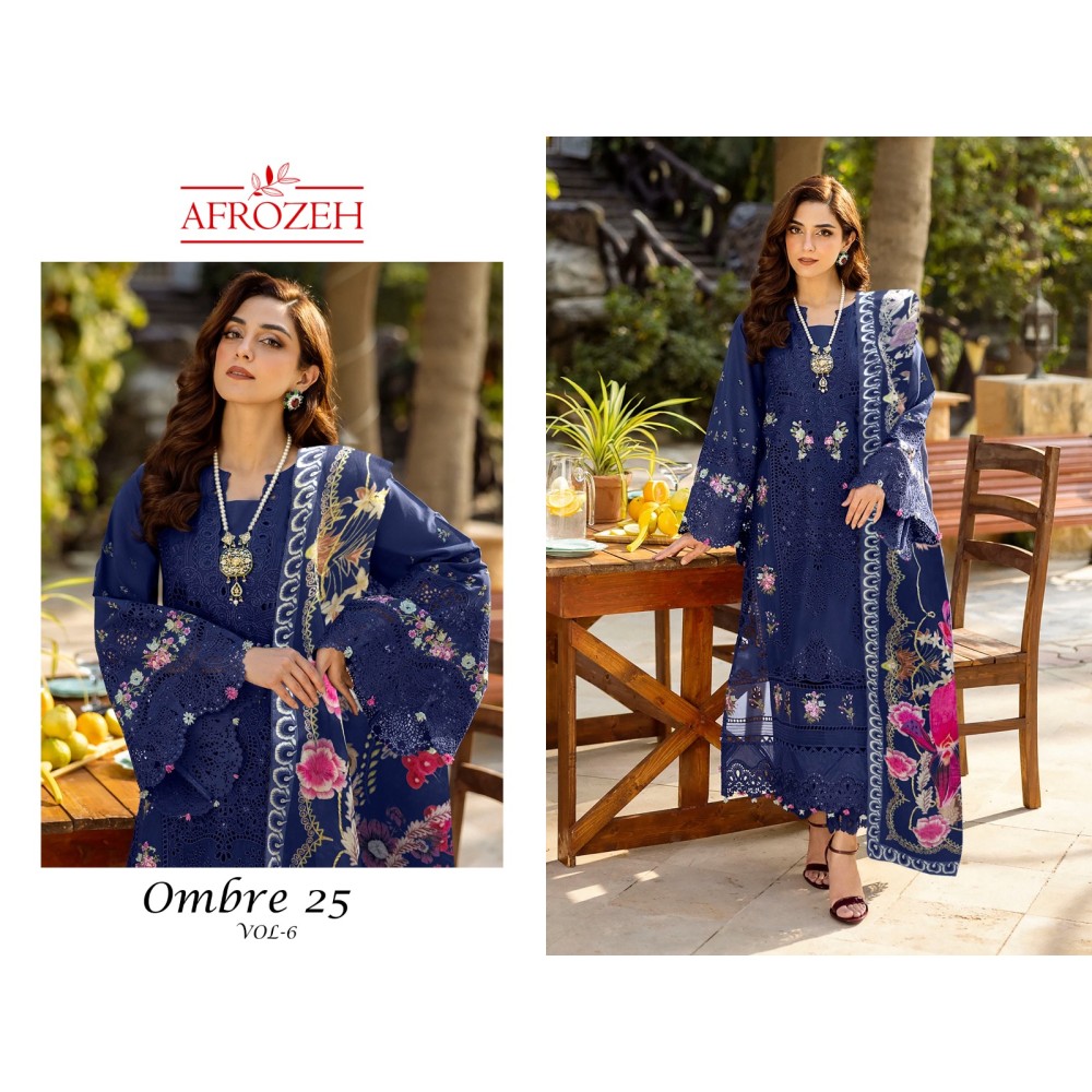 JADE OMBRE AFROZEH VOL 6 (Cotton Dupatta)