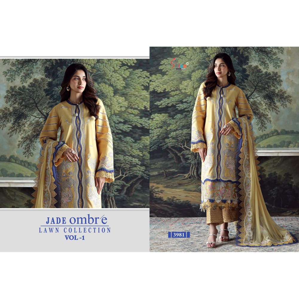 JADE OMBRE LAWN COLLECTION VOL 1 SHREE (Cotton Dupatta)