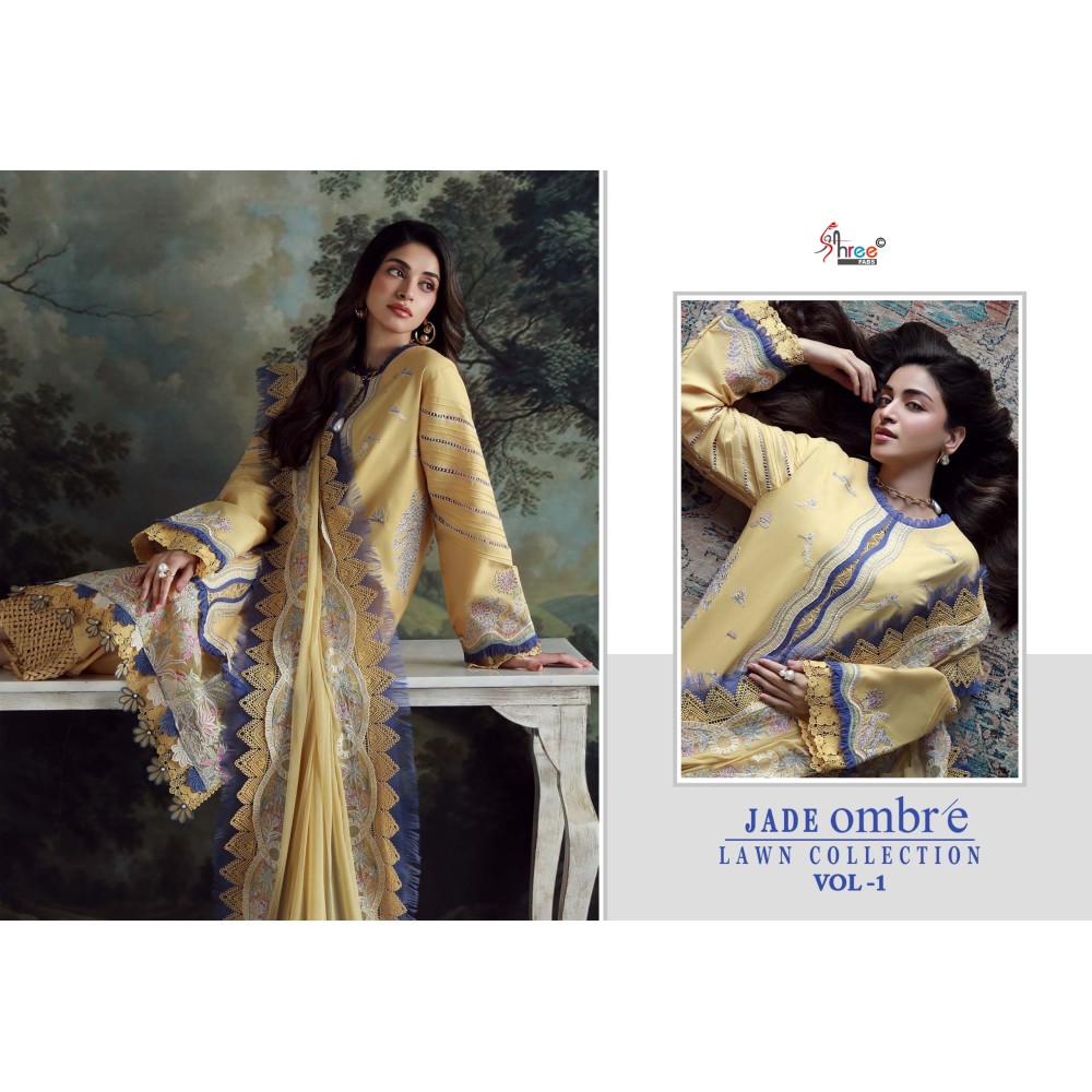 JADE OMBRE LAWN COLLECTION VOL 1 SHREE (Cotton Dupatta)