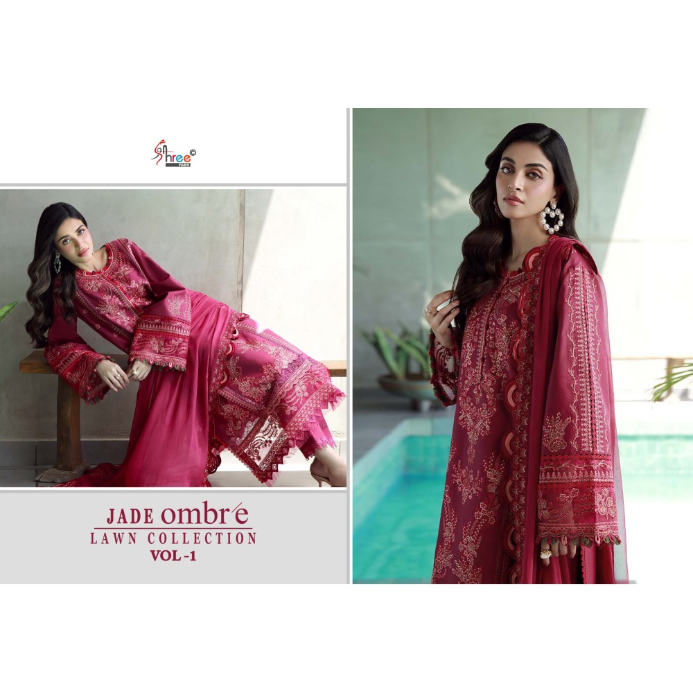 JADE OMBRE LAWN COLLECTION VOL 1 SHREE (Cotton Dupatta)