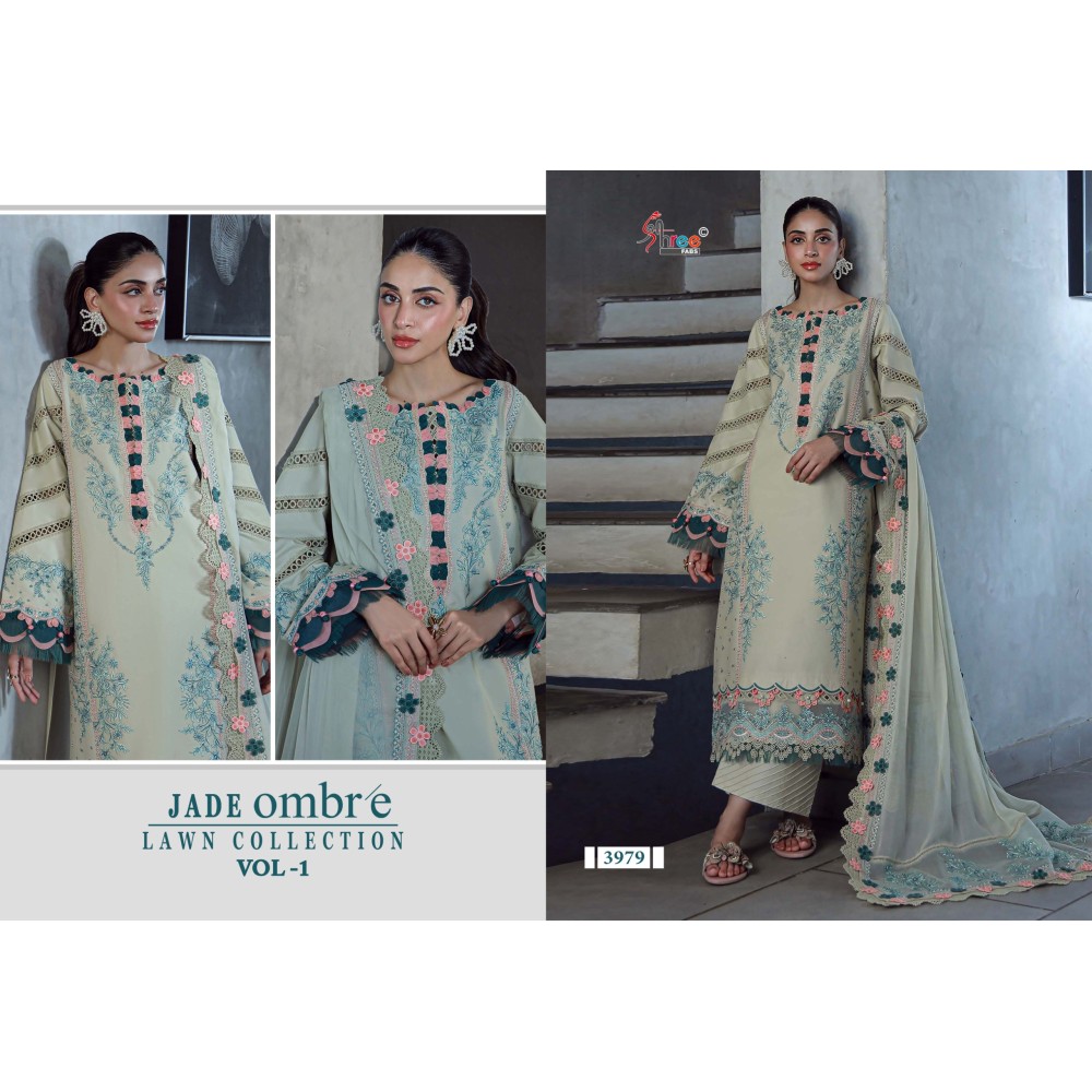 JADE OMBRE LAWN COLLECTION VOL 1 SHREE (Cotton Dupatta)