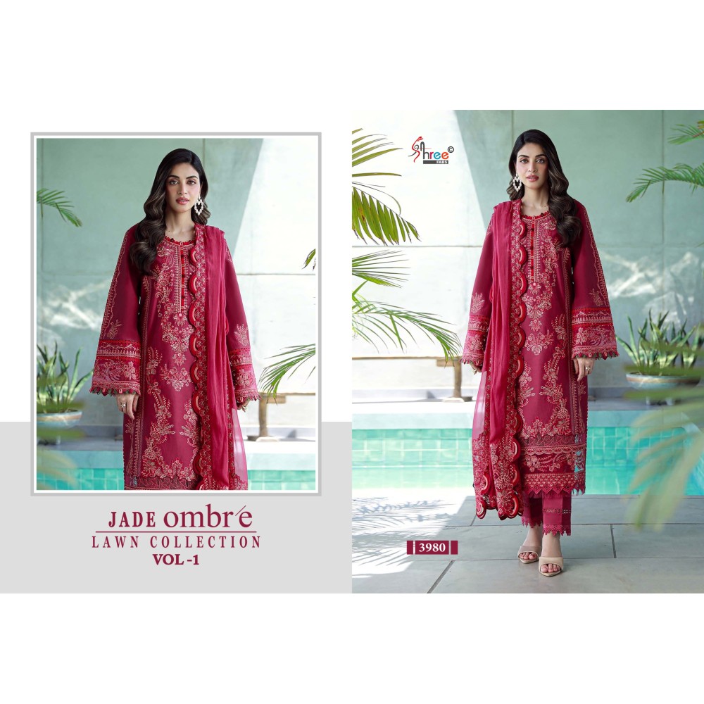 JADE OMBRE LAWN COLLECTION VOL 1 SHREE (Cotton Dupatta)