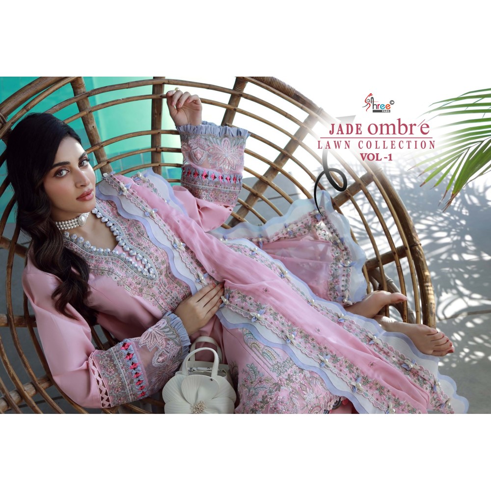 JADE OMBRE LAWN COLLECTION VOL 1 SHREE (Cotton Dupatta)