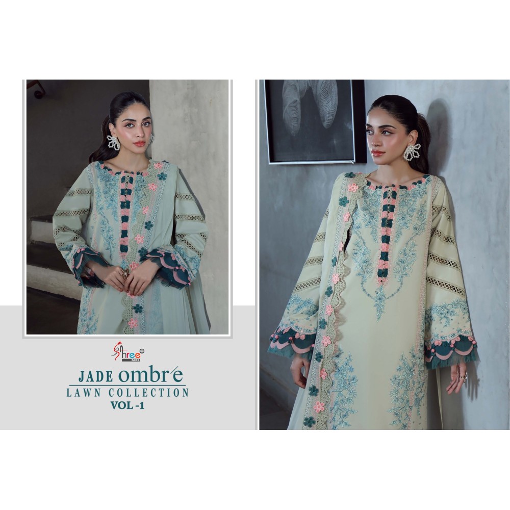 JADE OMBRE LAWN COLLECTION VOL 1 SHREE (Cotton Dupatta)