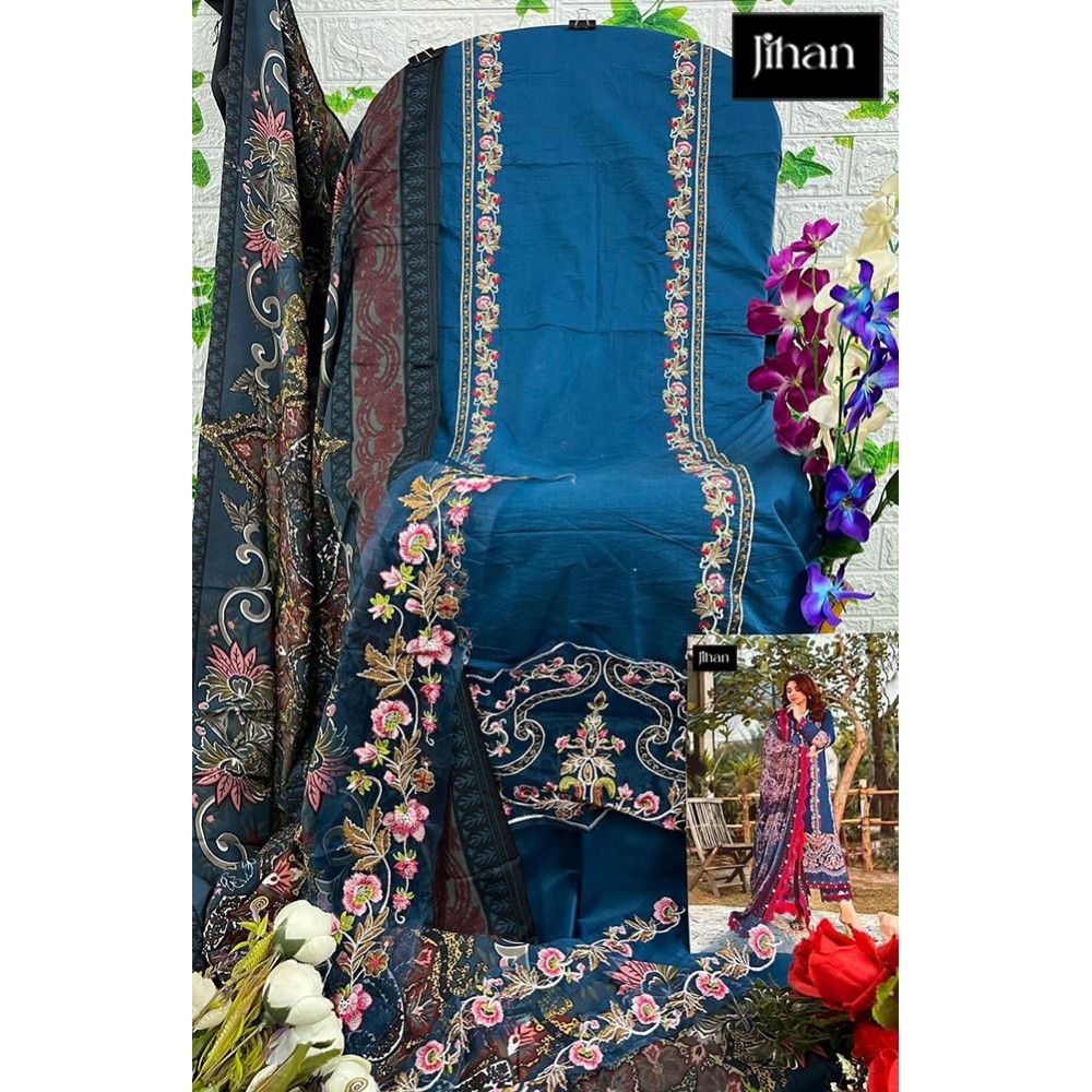 JIHAN OMBRE EMBROIDERED 3214-18 (Cotton Dupatta)