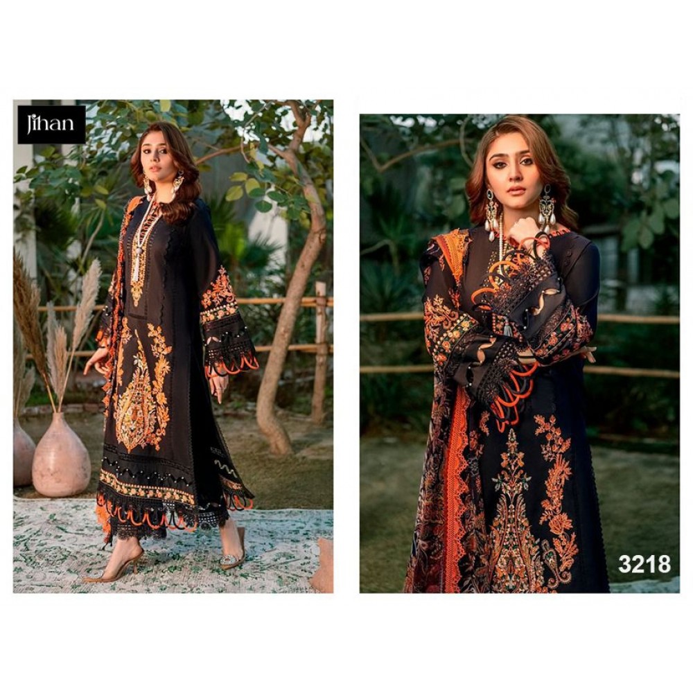 JIHAN OMBRE EMBROIDERED 3214-18 (Chiffon Dupatta)