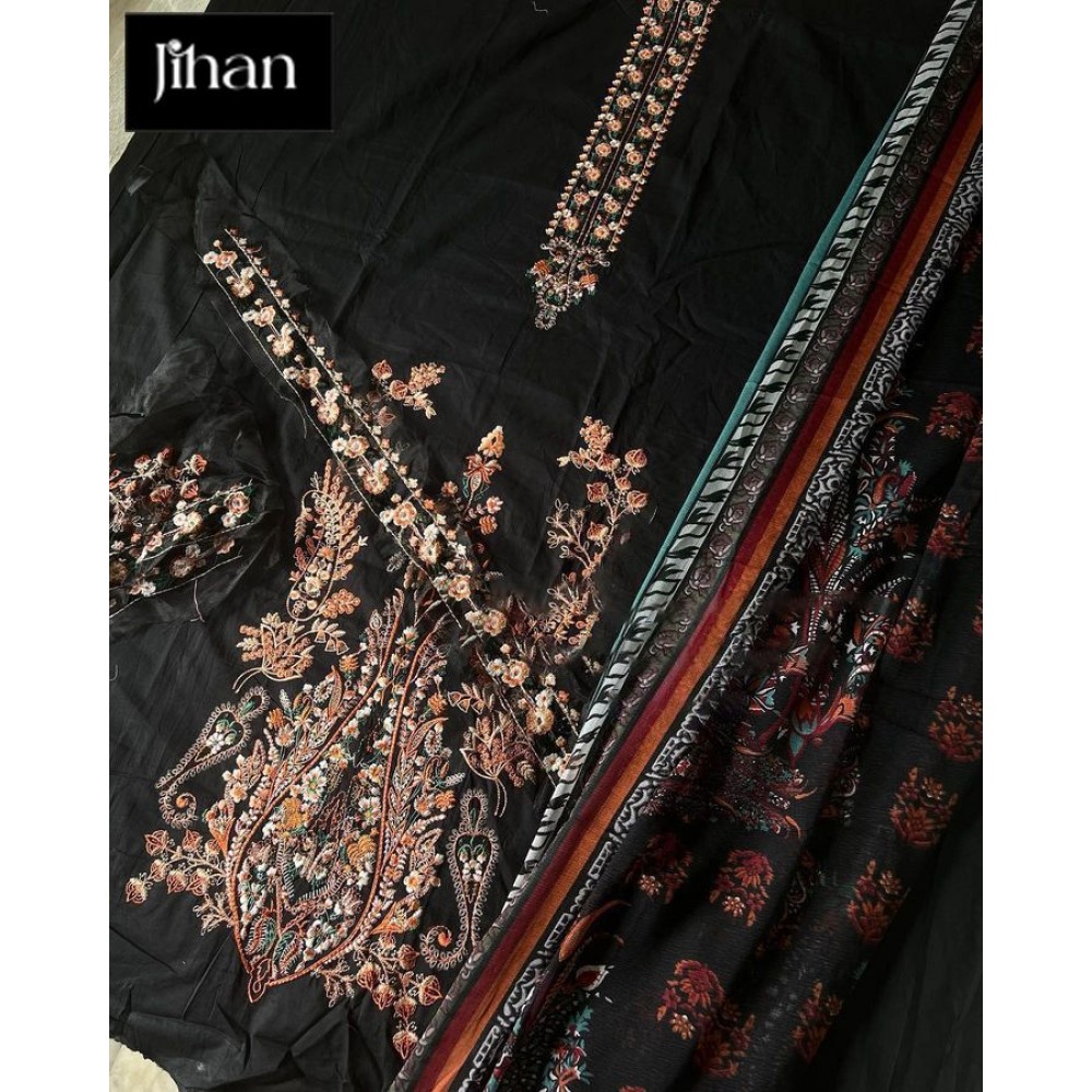 JIHAN OMBRE EMBROIDERED 3214-18 (Cotton Dupatta)