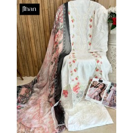 JIHAN OMBRE EMBROIDERED 3214-18 (Cotton Dupatta)