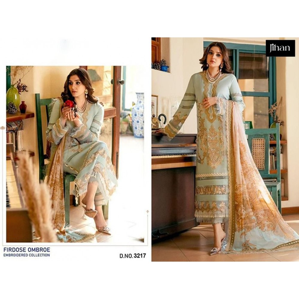 JIHAN OMBRE EMBROIDERED 3214-18 (Chiffon Dupatta)